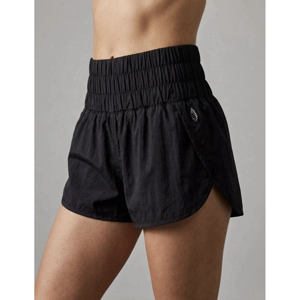 FP Movement "The Way Home" Run Shorts | Black | Women’s Size Large Smocked